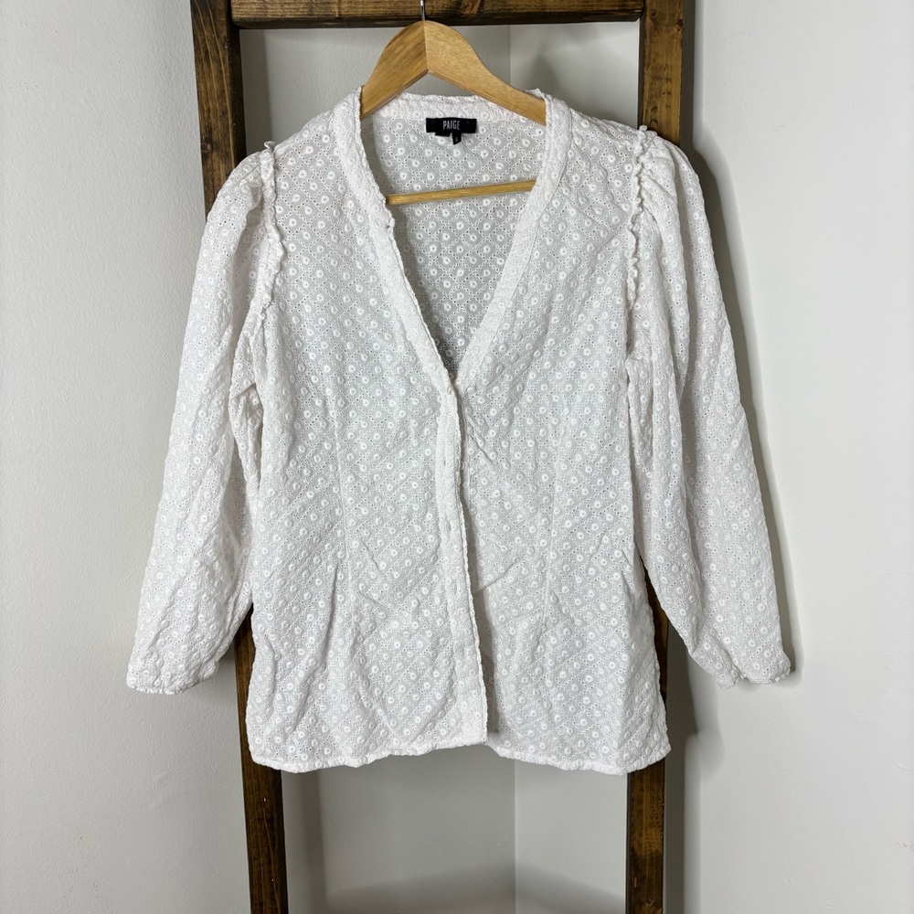 Paige White Textured Women's Top Size M